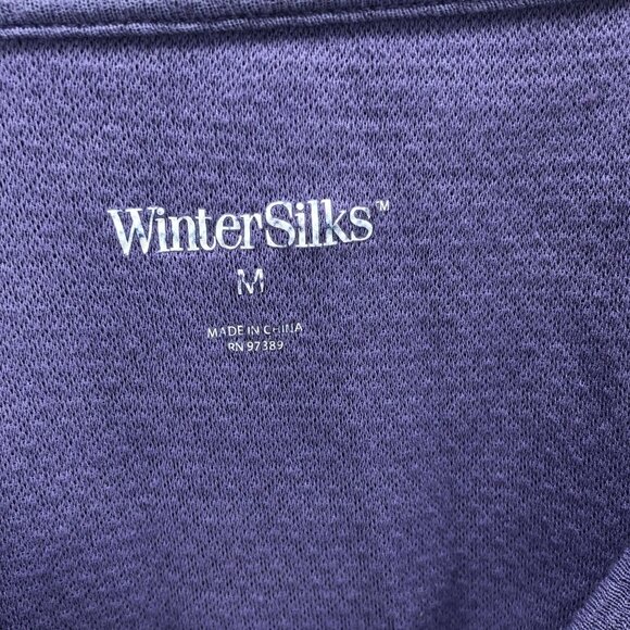 WinterSilks Womens Shirt Purple Crewneck Long Sleeve Top Base Layer Size Medium - Picture 3 of 4